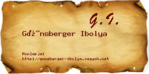 Günsberger Ibolya névjegykártya